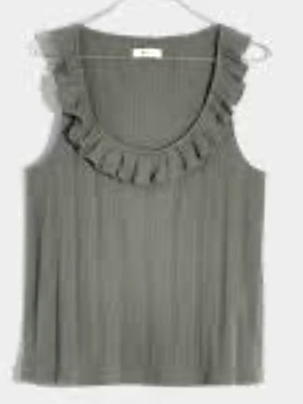 NWT Madewell Ribbed Pointelle Ruffled Scoop Tank
